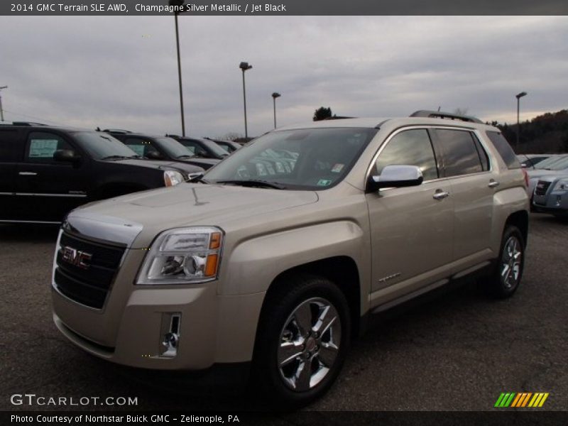 Champagne Silver Metallic / Jet Black 2014 GMC Terrain SLE AWD