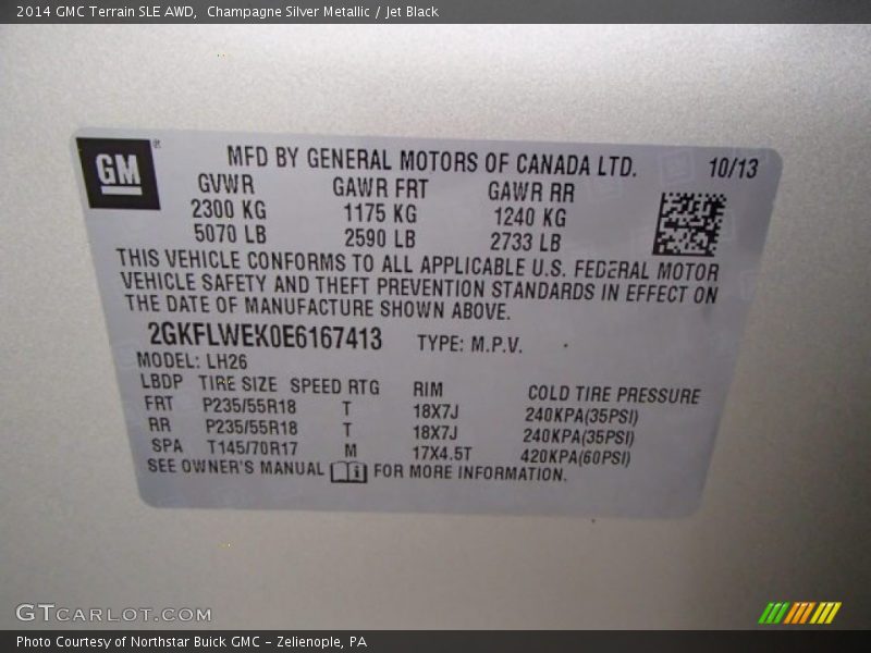Champagne Silver Metallic / Jet Black 2014 GMC Terrain SLE AWD