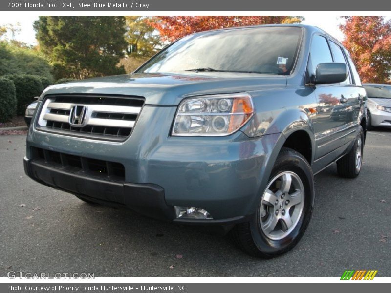 Steel Blue Metallic / Gray 2008 Honda Pilot EX-L
