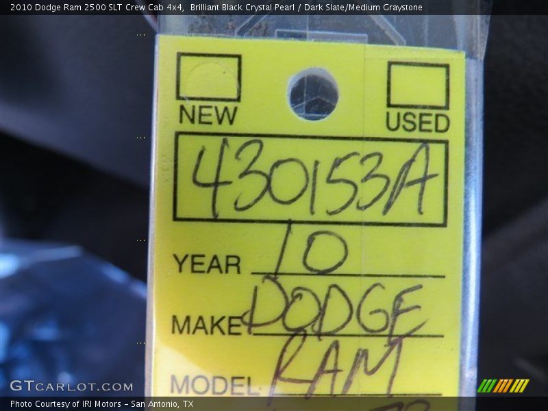 Brilliant Black Crystal Pearl / Dark Slate/Medium Graystone 2010 Dodge Ram 2500 SLT Crew Cab 4x4