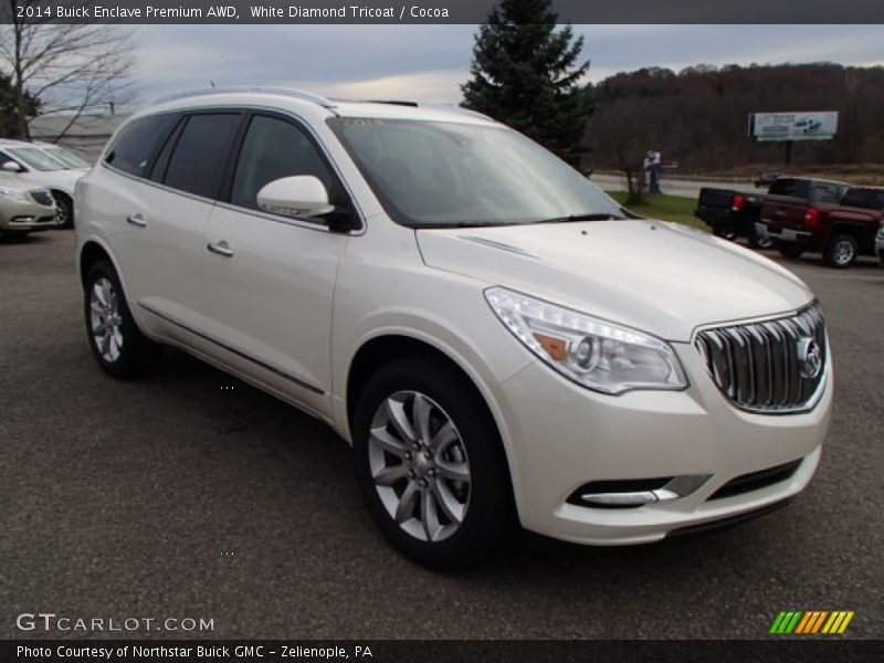 White Diamond Tricoat / Cocoa 2014 Buick Enclave Premium AWD