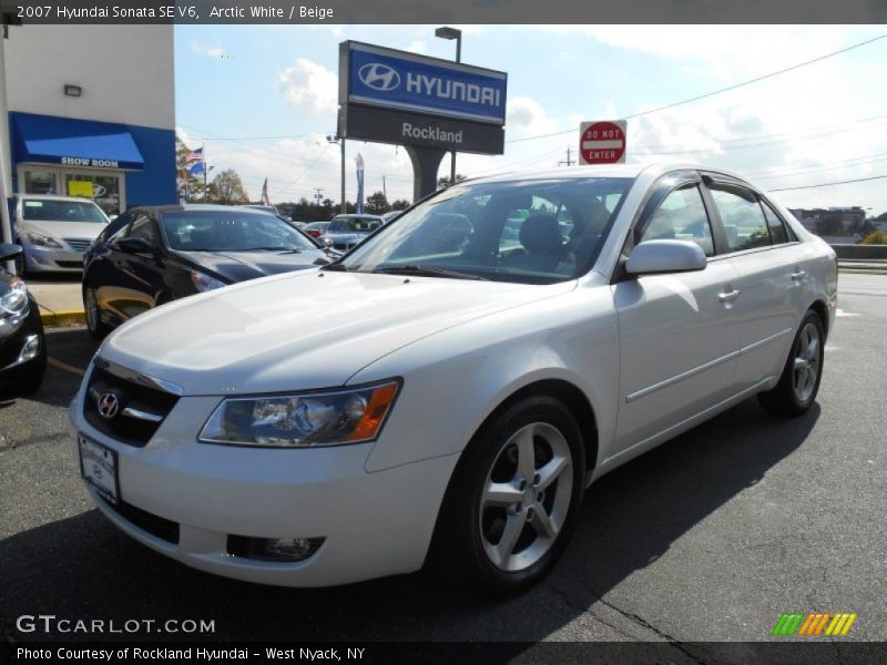 Arctic White / Beige 2007 Hyundai Sonata SE V6