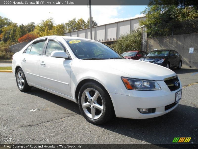 Arctic White / Beige 2007 Hyundai Sonata SE V6