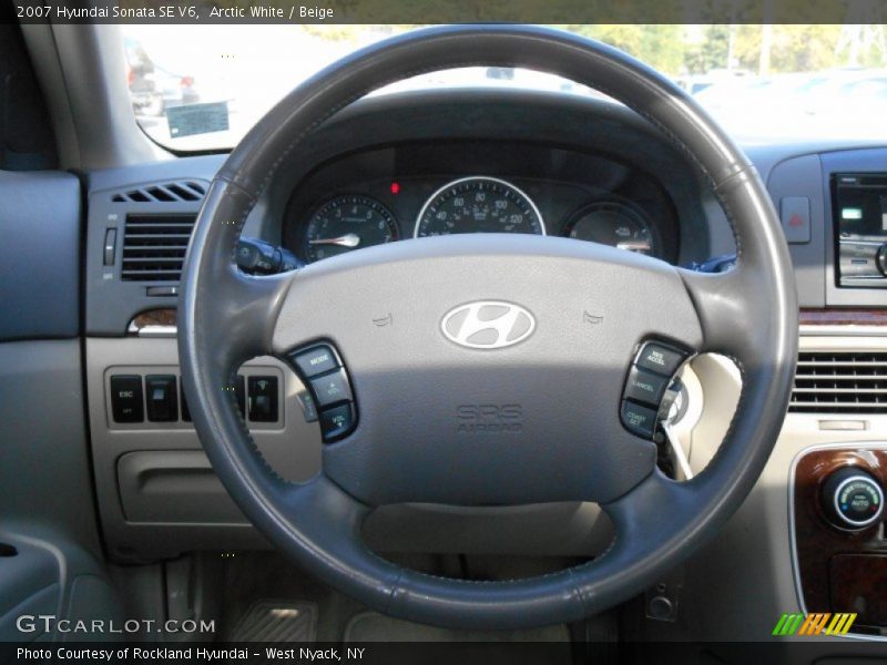 Arctic White / Beige 2007 Hyundai Sonata SE V6