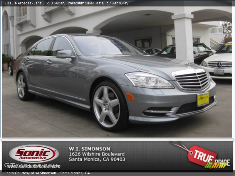 Palladium Silver Metallic / Ash/Grey 2013 Mercedes-Benz S 550 Sedan