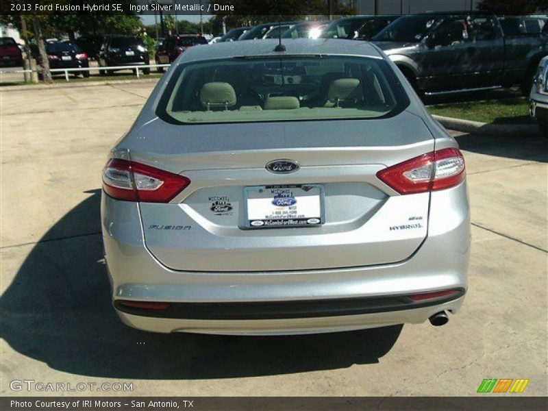 Ingot Silver Metallic / Dune 2013 Ford Fusion Hybrid SE