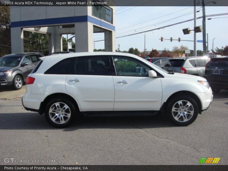 Aspen White Pearl / Parchment 2009 Acura MDX Technology