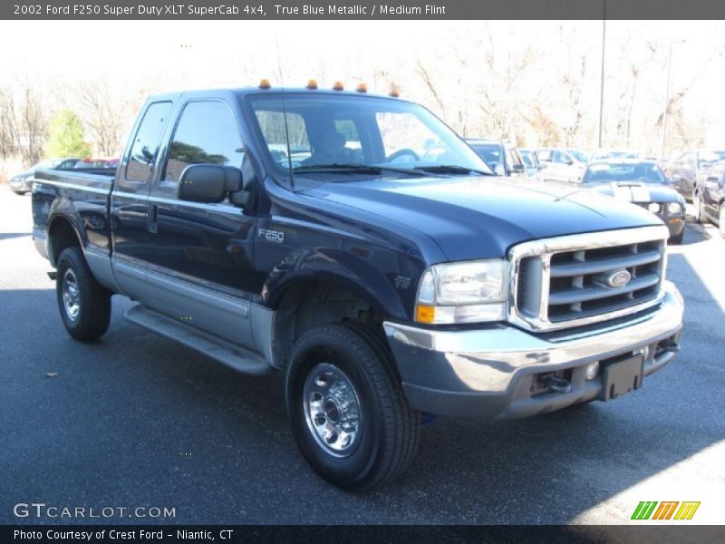 True Blue Metallic / Medium Flint 2002 Ford F250 Super Duty XLT SuperCab 4x4