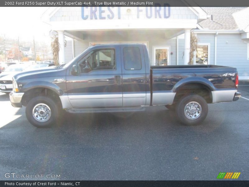 True Blue Metallic / Medium Flint 2002 Ford F250 Super Duty XLT SuperCab 4x4