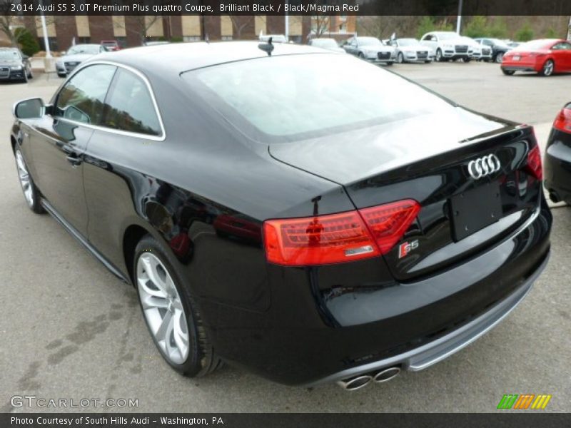 Brilliant Black / Black/Magma Red 2014 Audi S5 3.0T Premium Plus quattro Coupe