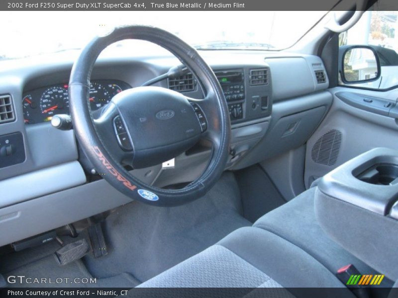 True Blue Metallic / Medium Flint 2002 Ford F250 Super Duty XLT SuperCab 4x4