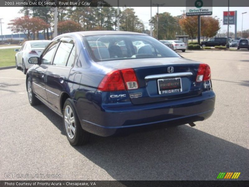 Royal Blue / Gray 2003 Honda Civic EX Sedan