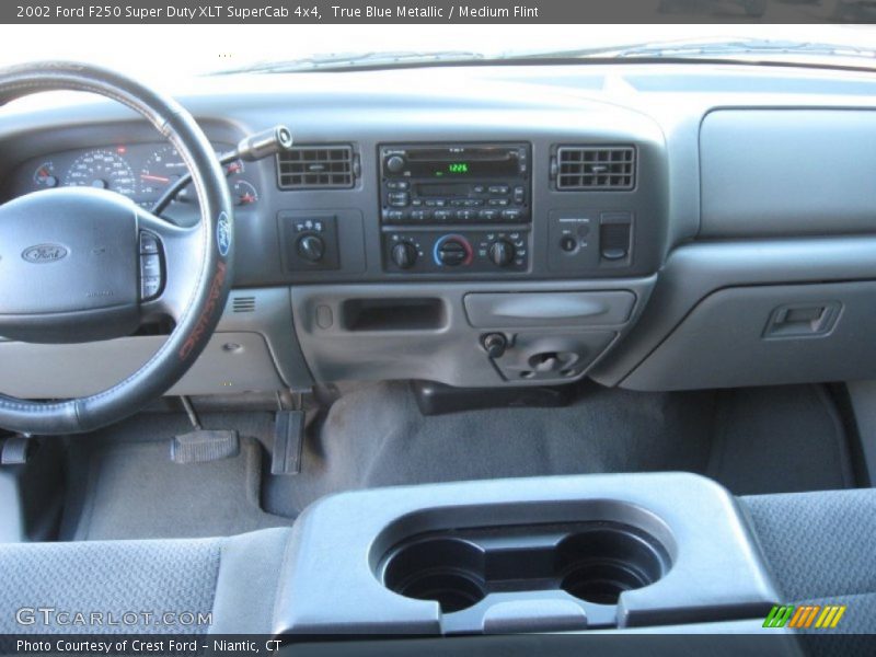 True Blue Metallic / Medium Flint 2002 Ford F250 Super Duty XLT SuperCab 4x4