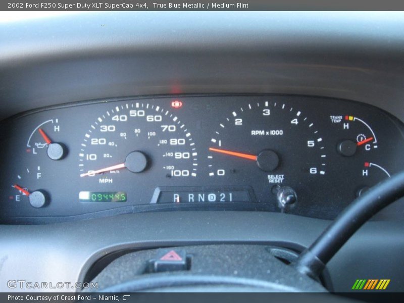 True Blue Metallic / Medium Flint 2002 Ford F250 Super Duty XLT SuperCab 4x4