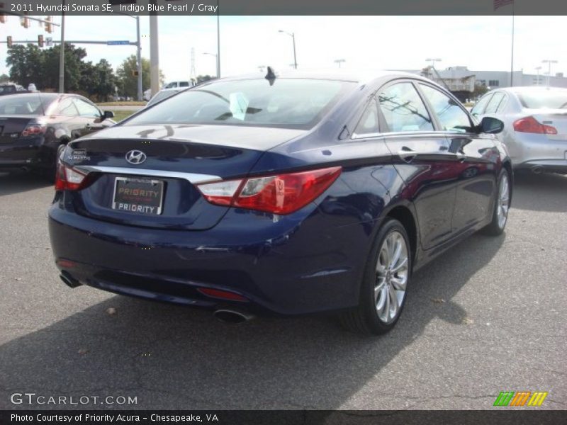 Indigo Blue Pearl / Gray 2011 Hyundai Sonata SE