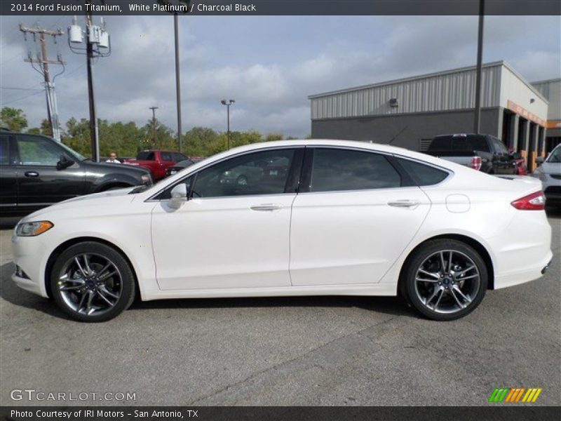 White Platinum / Charcoal Black 2014 Ford Fusion Titanium