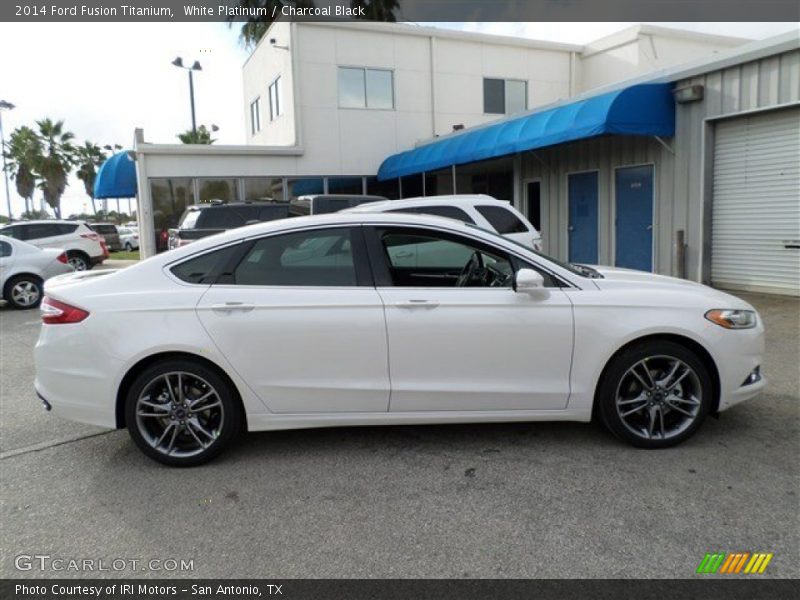 White Platinum / Charcoal Black 2014 Ford Fusion Titanium