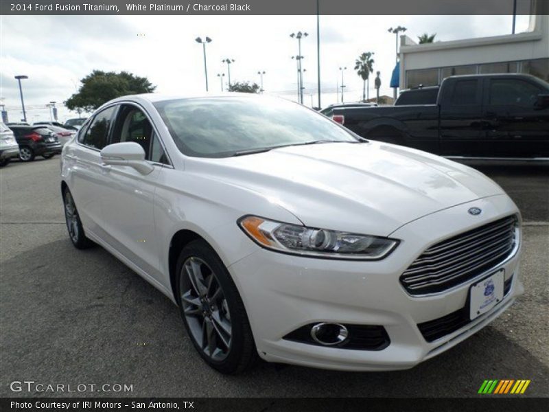White Platinum / Charcoal Black 2014 Ford Fusion Titanium