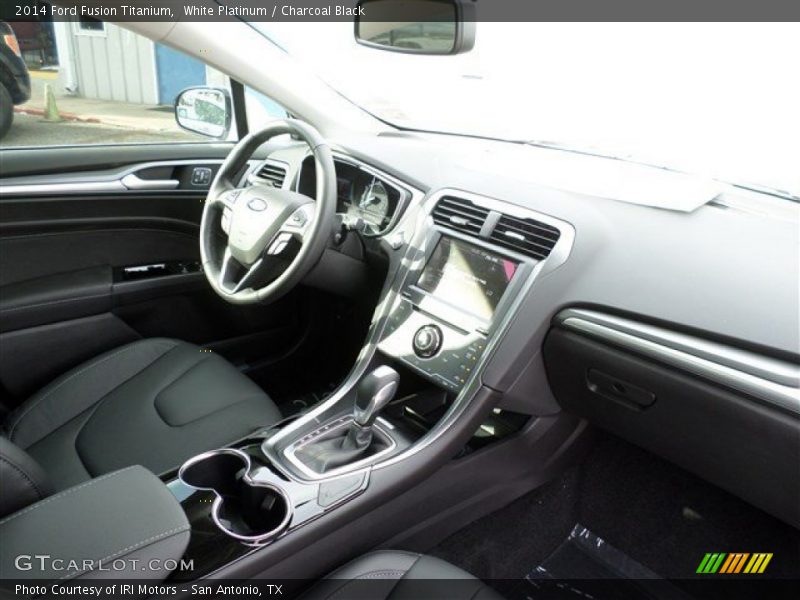 White Platinum / Charcoal Black 2014 Ford Fusion Titanium