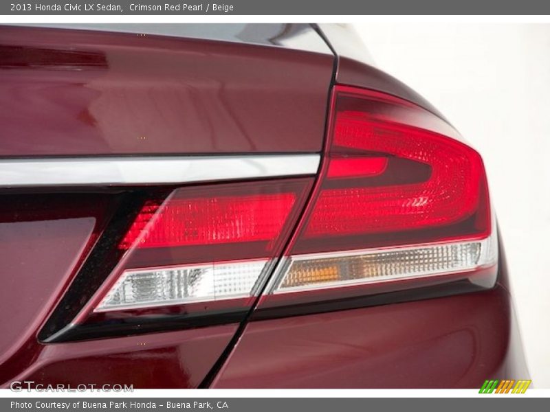 Crimson Red Pearl / Beige 2013 Honda Civic LX Sedan