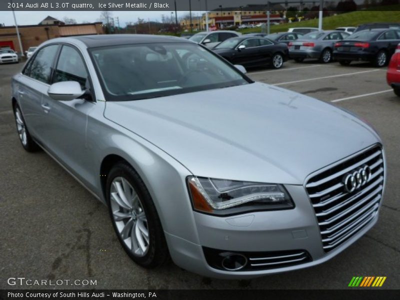 Ice Silver Metallic / Black 2014 Audi A8 L 3.0T quattro