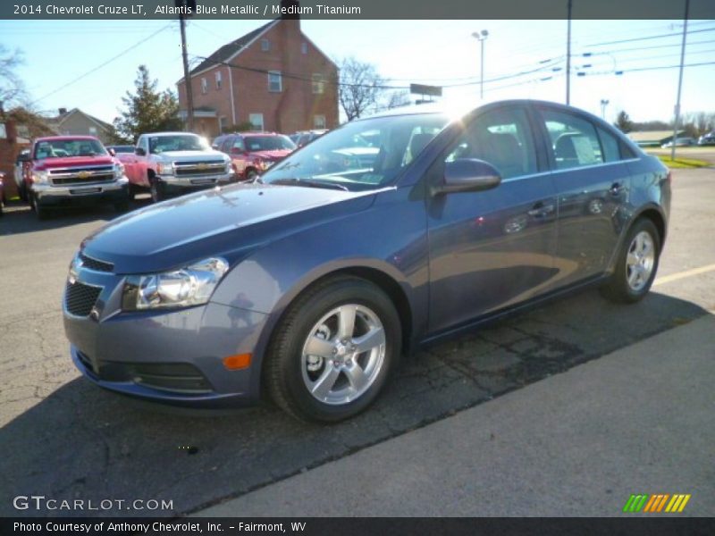 Atlantis Blue Metallic / Medium Titanium 2014 Chevrolet Cruze LT