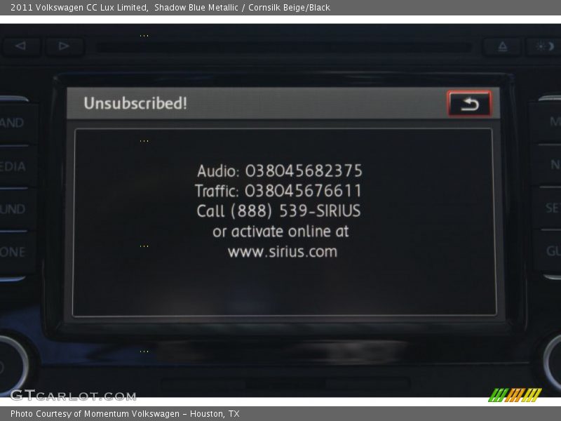 Shadow Blue Metallic / Cornsilk Beige/Black 2011 Volkswagen CC Lux Limited