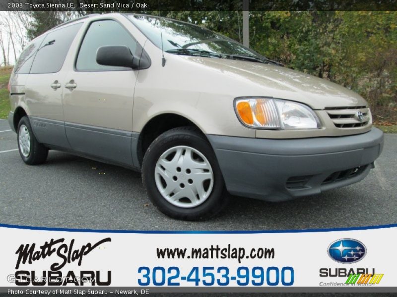 Desert Sand Mica / Oak 2003 Toyota Sienna LE