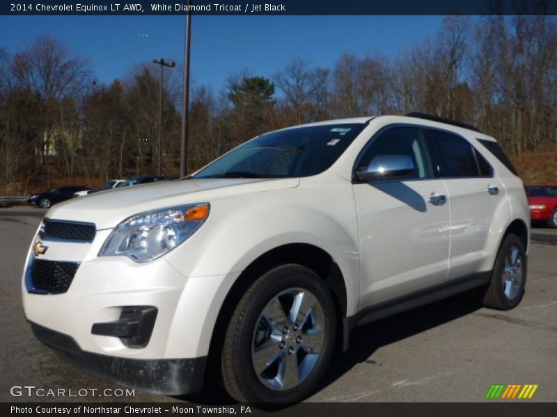 White Diamond Tricoat / Jet Black 2014 Chevrolet Equinox LT AWD