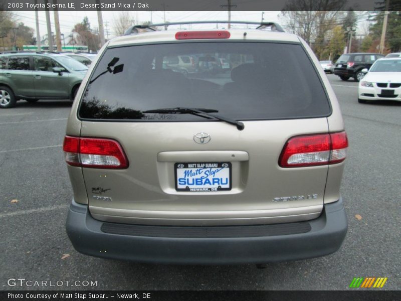 Desert Sand Mica / Oak 2003 Toyota Sienna LE