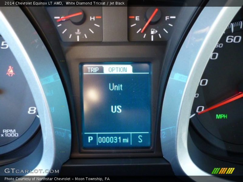White Diamond Tricoat / Jet Black 2014 Chevrolet Equinox LT AWD