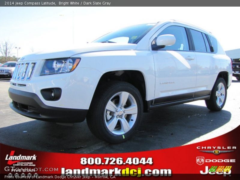 Bright White / Dark Slate Gray 2014 Jeep Compass Latitude