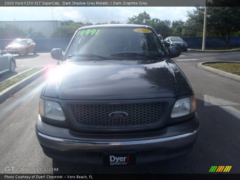 Dark Shadow Grey Metallic / Dark Graphite Grey 2003 Ford F150 XLT SuperCab