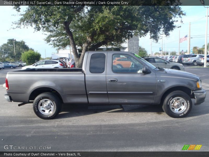 Dark Shadow Grey Metallic / Dark Graphite Grey 2003 Ford F150 XLT SuperCab
