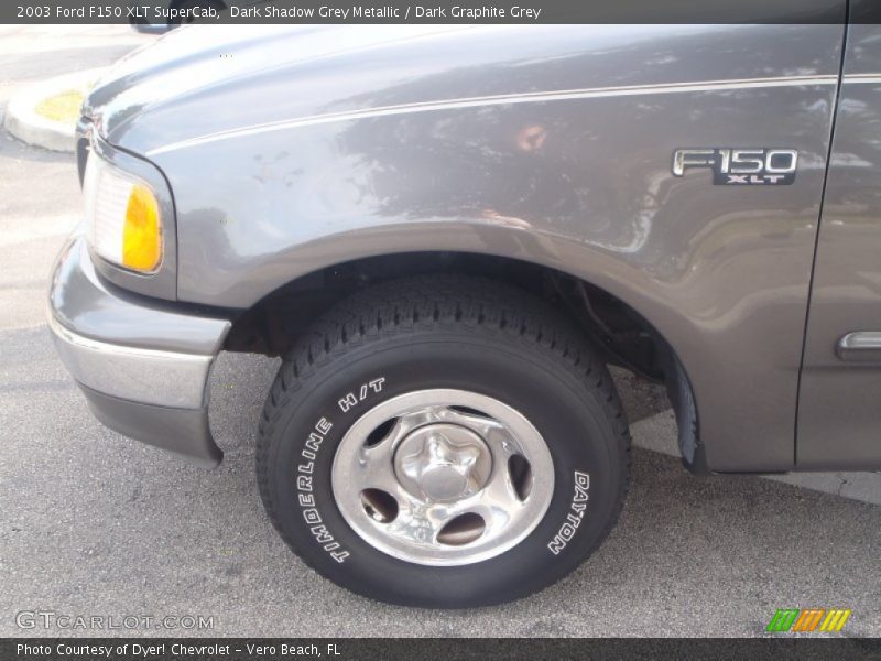 Dark Shadow Grey Metallic / Dark Graphite Grey 2003 Ford F150 XLT SuperCab