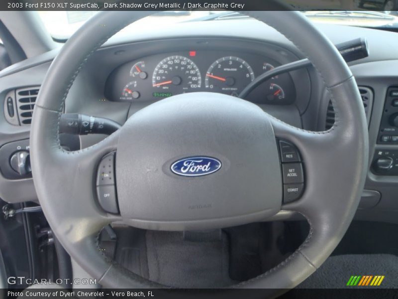 Dark Shadow Grey Metallic / Dark Graphite Grey 2003 Ford F150 XLT SuperCab