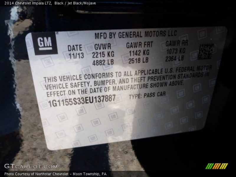 Black / Jet Black/Mojave 2014 Chevrolet Impala LTZ