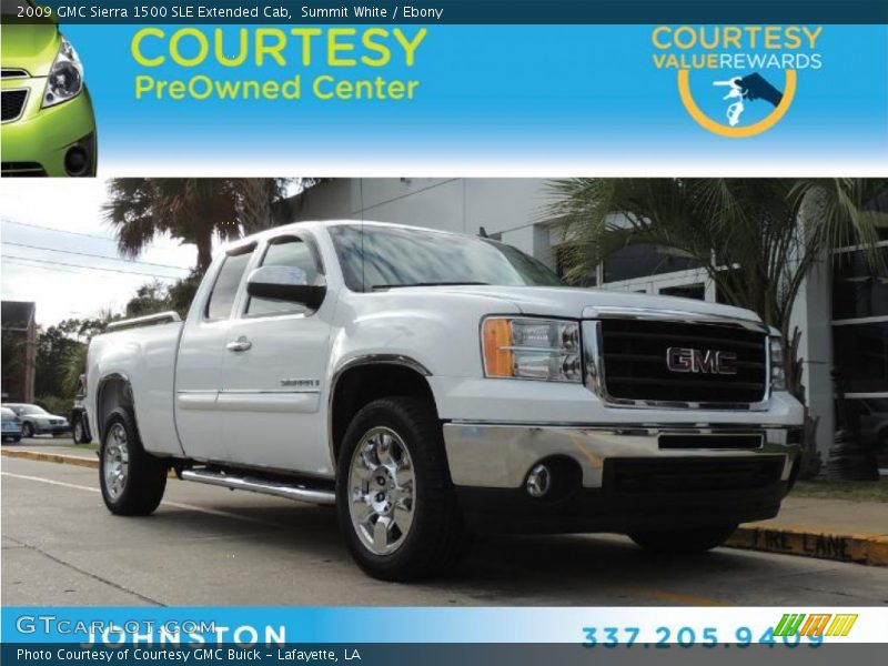 Summit White / Ebony 2009 GMC Sierra 1500 SLE Extended Cab