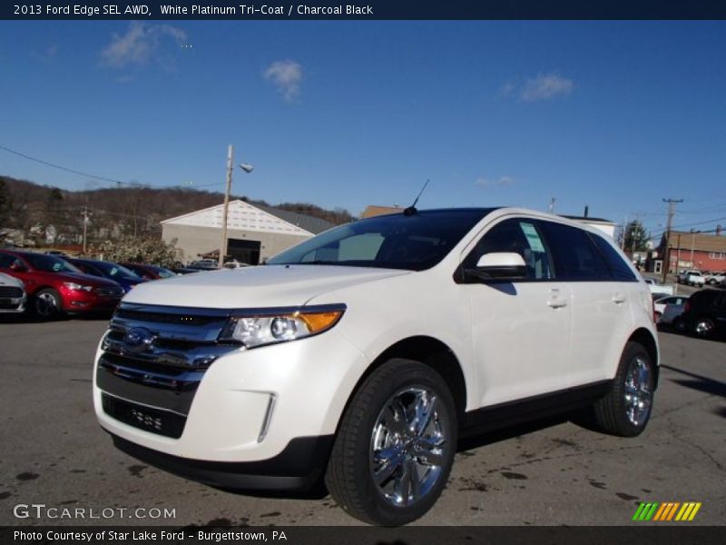 White Platinum Tri-Coat / Charcoal Black 2013 Ford Edge SEL AWD