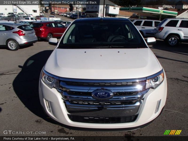 White Platinum Tri-Coat / Charcoal Black 2013 Ford Edge SEL AWD