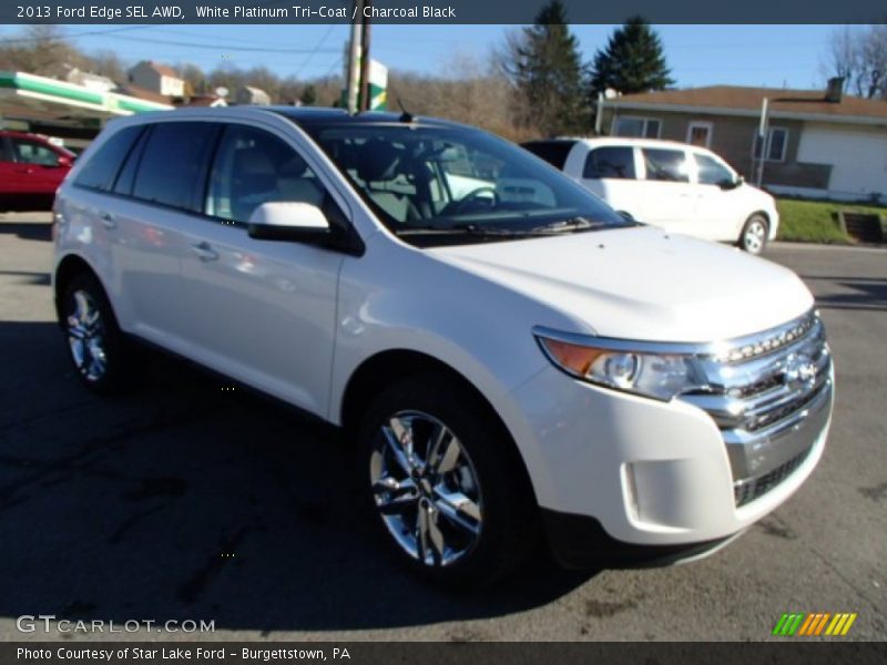 White Platinum Tri-Coat / Charcoal Black 2013 Ford Edge SEL AWD