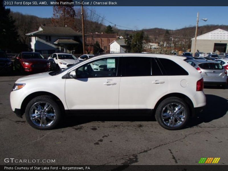 White Platinum Tri-Coat / Charcoal Black 2013 Ford Edge SEL AWD