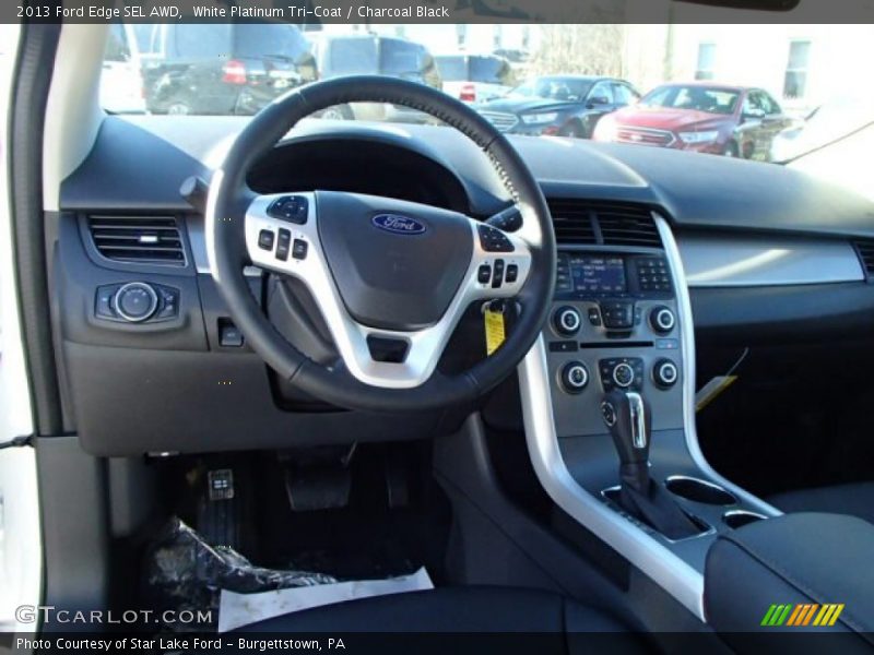 White Platinum Tri-Coat / Charcoal Black 2013 Ford Edge SEL AWD