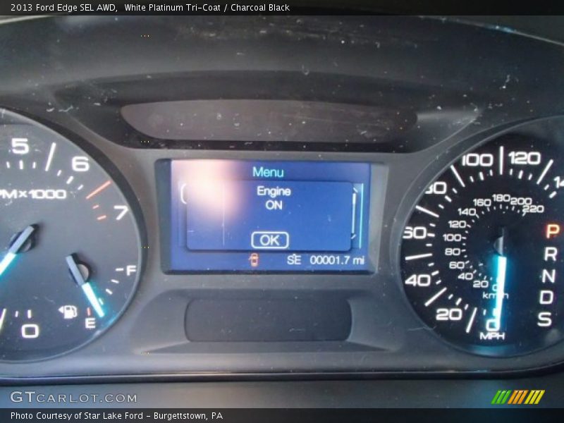 White Platinum Tri-Coat / Charcoal Black 2013 Ford Edge SEL AWD