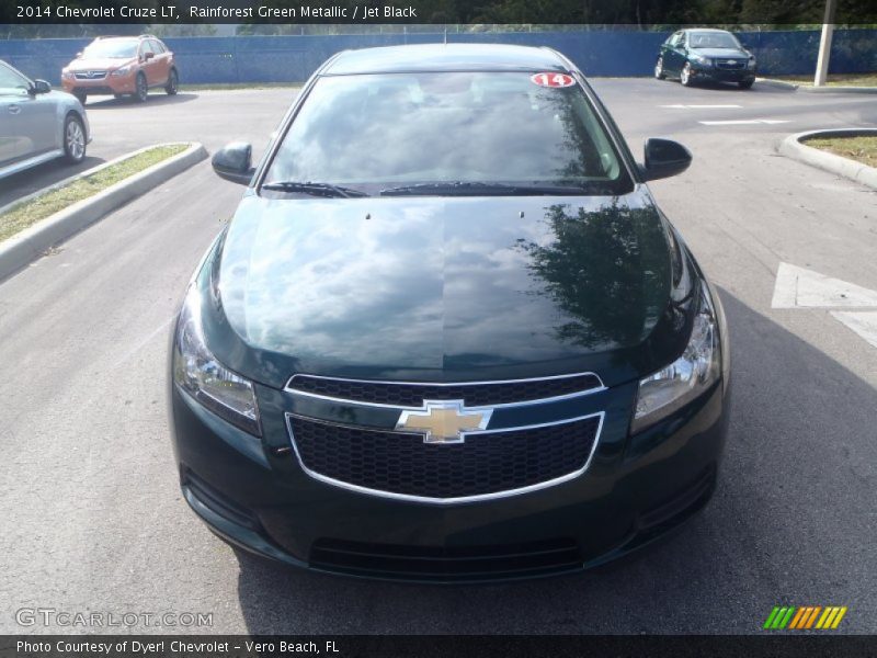 Rainforest Green Metallic / Jet Black 2014 Chevrolet Cruze LT