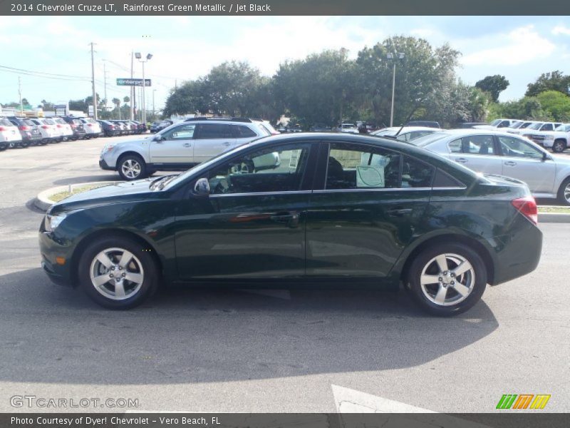 Rainforest Green Metallic / Jet Black 2014 Chevrolet Cruze LT