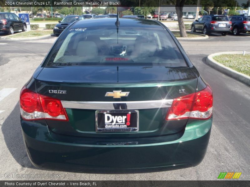 Rainforest Green Metallic / Jet Black 2014 Chevrolet Cruze LT