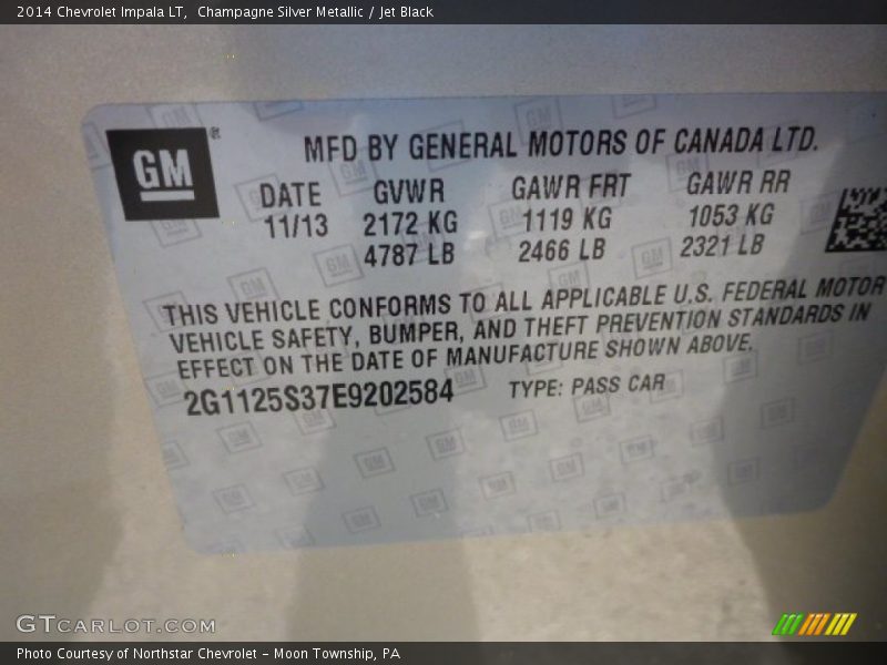 Champagne Silver Metallic / Jet Black 2014 Chevrolet Impala LT