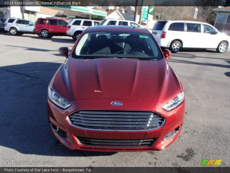 Sunset / Charcoal Black 2014 Ford Fusion SE