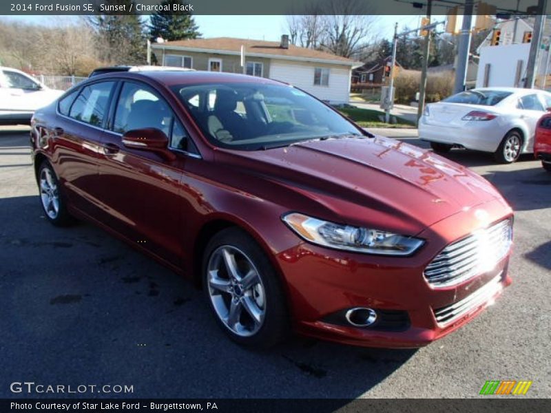 Sunset / Charcoal Black 2014 Ford Fusion SE